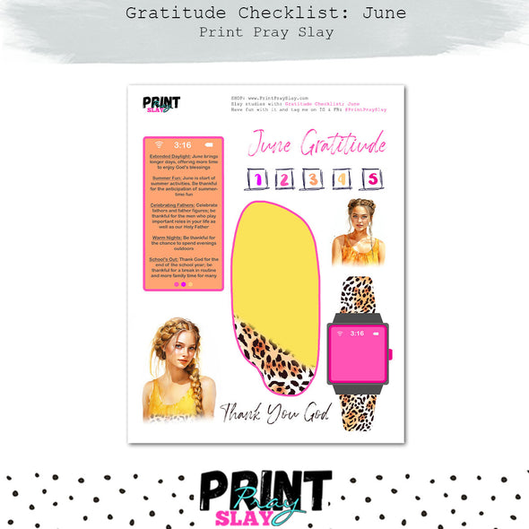 Gratitude Checklist: June