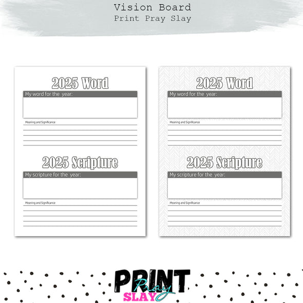 Vision Board Planner Inserts