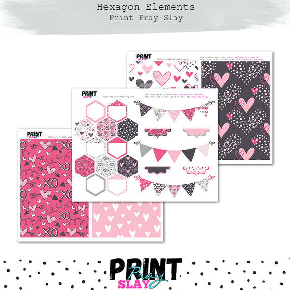 Heart Hexagon & Elements